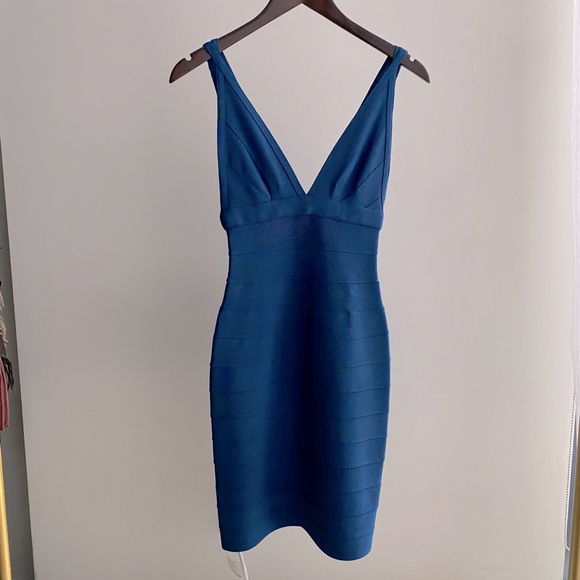 New Herve Leger Merdianblu Bandage Dress - Picture 1 of 4